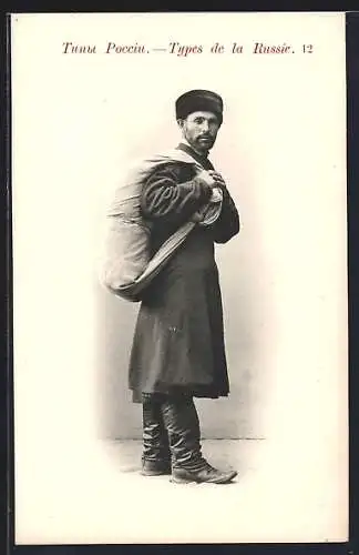 AK Russe mit Bündel