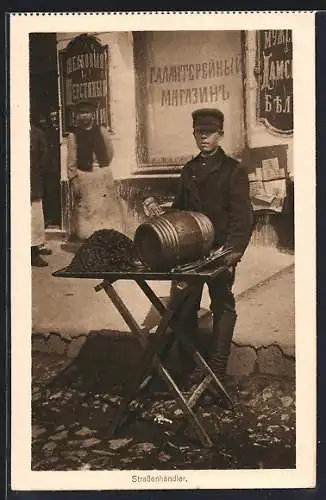 AK Russischer Strassen-Händler verkauft getrocknete Birnen