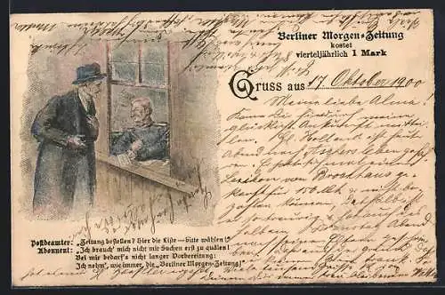 Künstler-AK Reklame für die Berliner Morgen-Zeitung