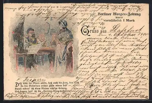 Künstler-AK Reklame für die Berliner Morgen-Zeitung