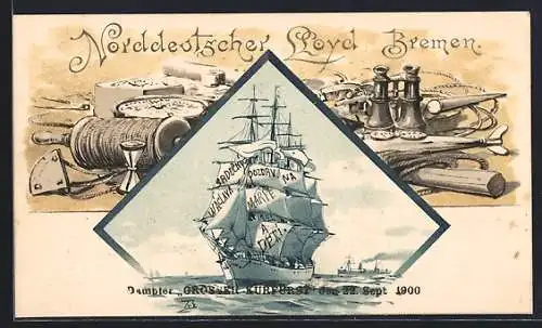 Künstler-AK Themistokles von Eckenbrecher: Segelschiff des Norddeutschen Lloyd