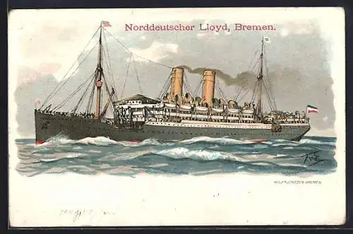 Künstler-AK Themistokles von Eckenbrecher: Dampfer des Norddeutschen Lloyd