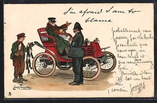 AK Autofahrer hat eine Katze überfahren, Polizist stellt einen Strafzettel aus