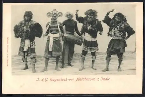 AK Hagenbeck-Völkerschau Malabarové z Indie