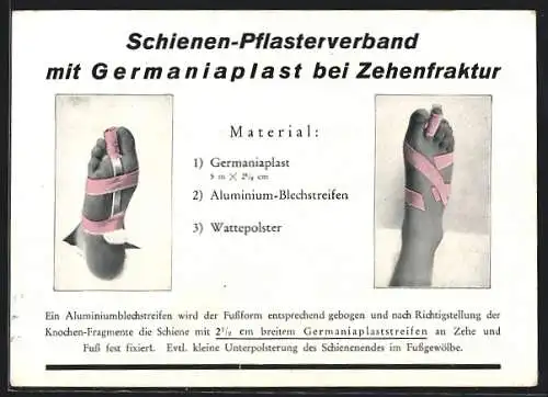 AK Reklame für Germania Schienen-Pflasterverband