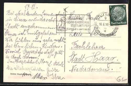 AK Stuttgart, Am Königsbau, Strassenbahnen