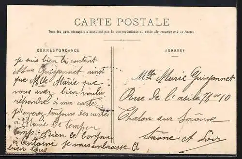 AK Lyon, Pont du Midi, Strassenbahn