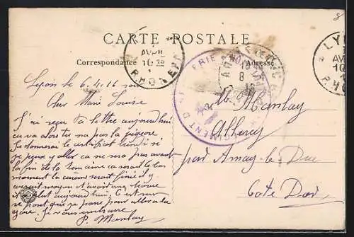 AK Lyon, Pont du Midi, Quai Gailleton et Colline de Fourvière, Strassenbahn