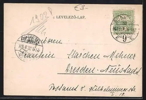 AK Budapest, Josefs und Elisabeth Ring, Strassenbahn