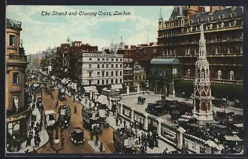 AK London, The Strand and Charing Cross, Strassenbahn