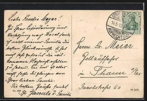 AK Strassburg i. E., Ortsansicht mit Strassenbahn aus der Vogelschau