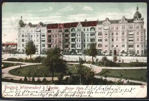 AK Berlin-Wilmersdorf, Herrschaftliches Gebäude am Kaiser-Platz