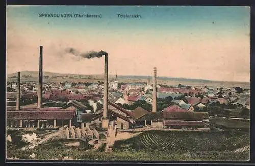 AK Sprendlingen /Rheinhessen, Blick auf den Ort