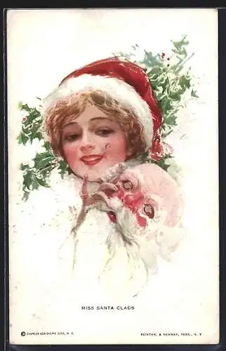 Künstler-AK Harrison Fisher unsign.: Miss Santa Claus