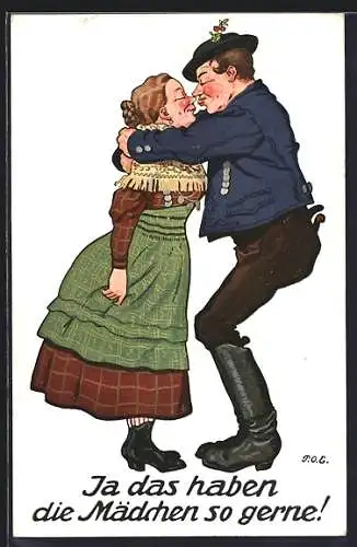 Künstler-AK P. O. Engelhard (P.O.E.): Ja das haben die Mädchen so gerne!