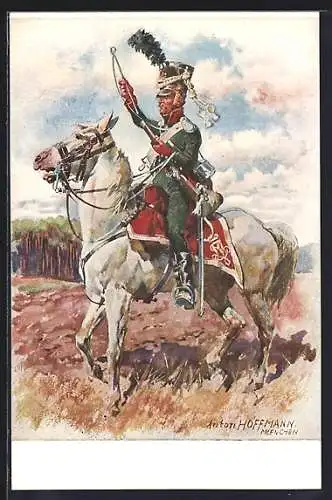 Künstler-AK Anton Hoffmann - München: Bayerischer National-Chevauleger 1813