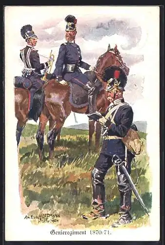 Künstler-AK Anton Hoffmann - München: Genieregiment 1870/71, Jahrhundertfeier der K. B. Ingenieurtruppen 1913