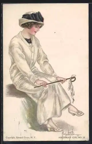 Künstler-AK Alice Luella Fidler: American Girl No. 16