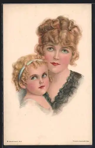 Künstler-AK Alice Luella Fidler: Mutter und kleines Mädchen, American Girl No. 120