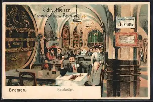 Lithographie Bremen, Gasthaus Ratskeller Gebr. Nielsen