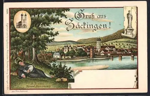 AK Säckingen, St. Fridolin Apostel Alamanniens, Ortsansicht