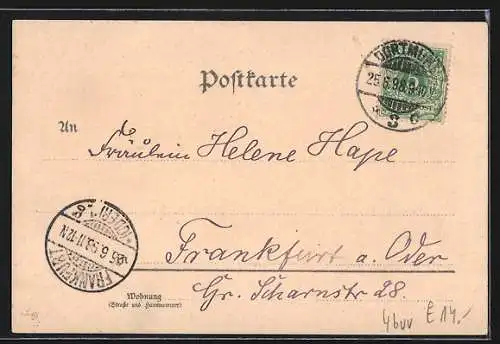 Lithographie Dortmund, Fredenbaum, Vehmlinde, Altes Rathaus