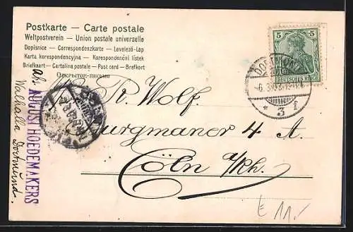 AK Dortmund, Münsterstrasse im Passepartout mit Käfer