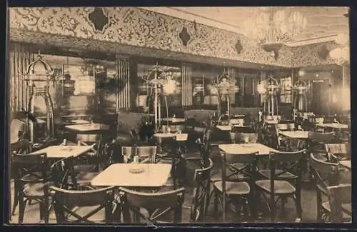AK Dortmund, Café Central, Innenansicht