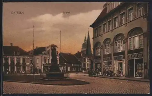 AK Datteln, Blick auf den Markt mit Kaufhaus