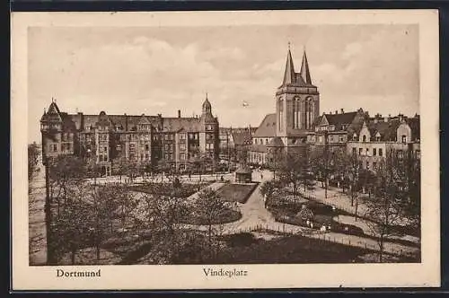 AK Dortmund, Vinckeplatz mit Grünanlage
