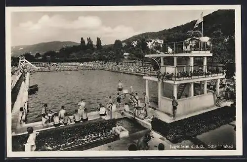 AK Jugenheim a. d. B., Schwimmbad mit Badegästen