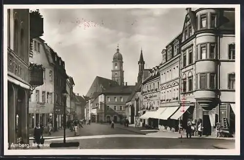 AK Amberg, Ritter von Epp-Strasse mit Geschäften & Leuten
