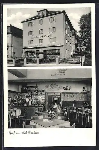 AK Bad Nauheim, Hotel-Pension Neumark, Frankfurter Strasse 47