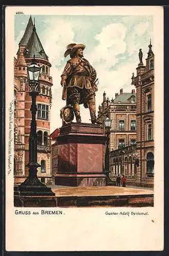 Künstler-AK Bremen, Gustav-Adolf Denkmal