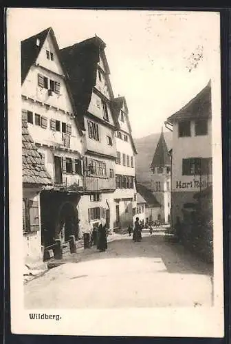 AK Wildberg /Schwarzwald, Strassenpartie mit Blick zur Kirche
