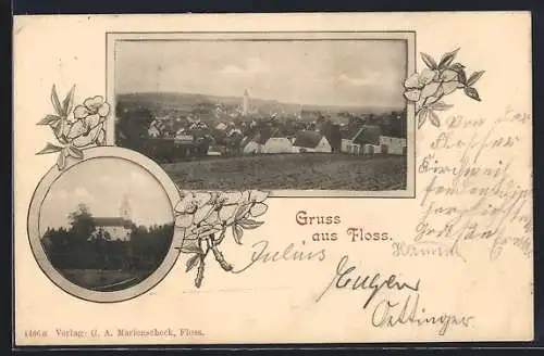 AK Floss, Blick auf den Ort mit Kirche