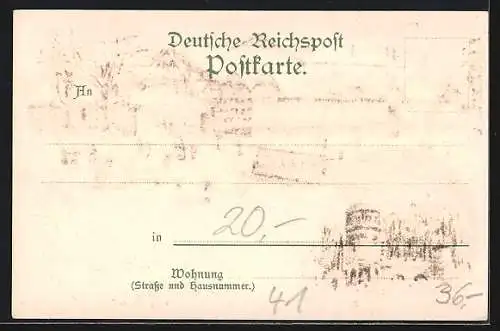 Winter-Lithographie Duisburg, Gasthaus Monning im Winter, Strassenbahn, Denkmal Kaiser Wilhelm I. auf dem Karlsberg