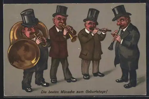 Künstler-AK Blasorchester spielt ein Geburtstagsständchen