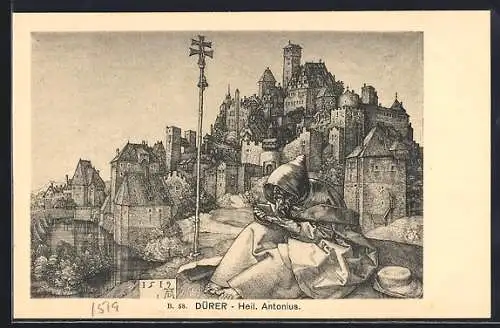 Künstler-AK Heiliger Antonius von Dürer