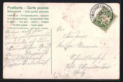 Künstler-AK Geselliges Picknick im Wald