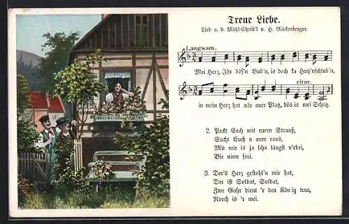 Lied-AK Hilmar Mückenberger: Treue Liebe