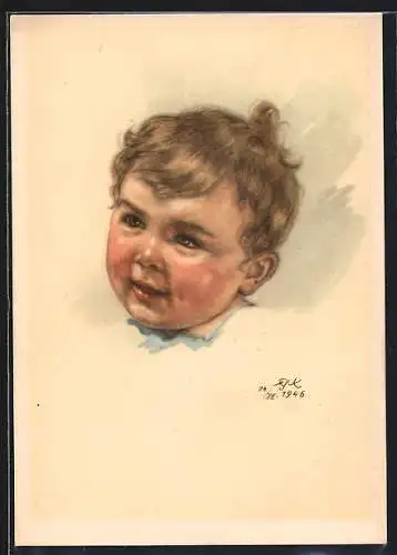 Künstler-AK M. Fischerova-Kvechova (MFK): Baby im Portrait