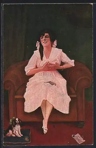 Künstler-AK sign. M. Schartner: Ich bin verliebt!