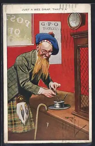 Künstler-AK sign. Crombi: Just a wee drap, that`s a