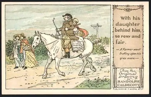 Künstler-AK sign. Randolph Caldecott: With his daughter behind him so rosy and fair