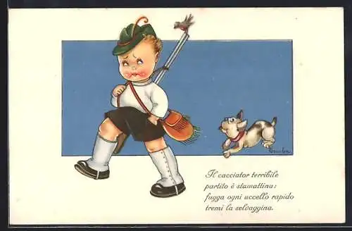 Künstler-AK sign. Toni Ga: Il cacciator terribile...