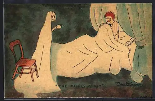 Künstler-AK sign. Theo Penny: The Family Ghost
