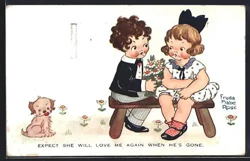 Künstler-AK sign. Freda Mabel Rose: Expect she will love me again when he`s gone