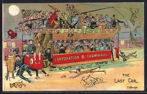 Künstler-AK sign. F. Macleod: The Last Car