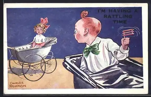 Künstler-AK sign. Charles Richardson: I`m having a rattling time